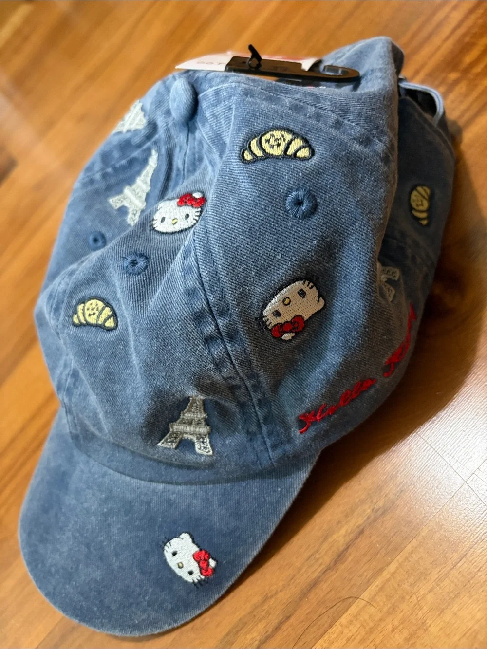 Hello Kitty denim baseball cap Hello Kitty hat HELLO KITTY Paris Baseball cap